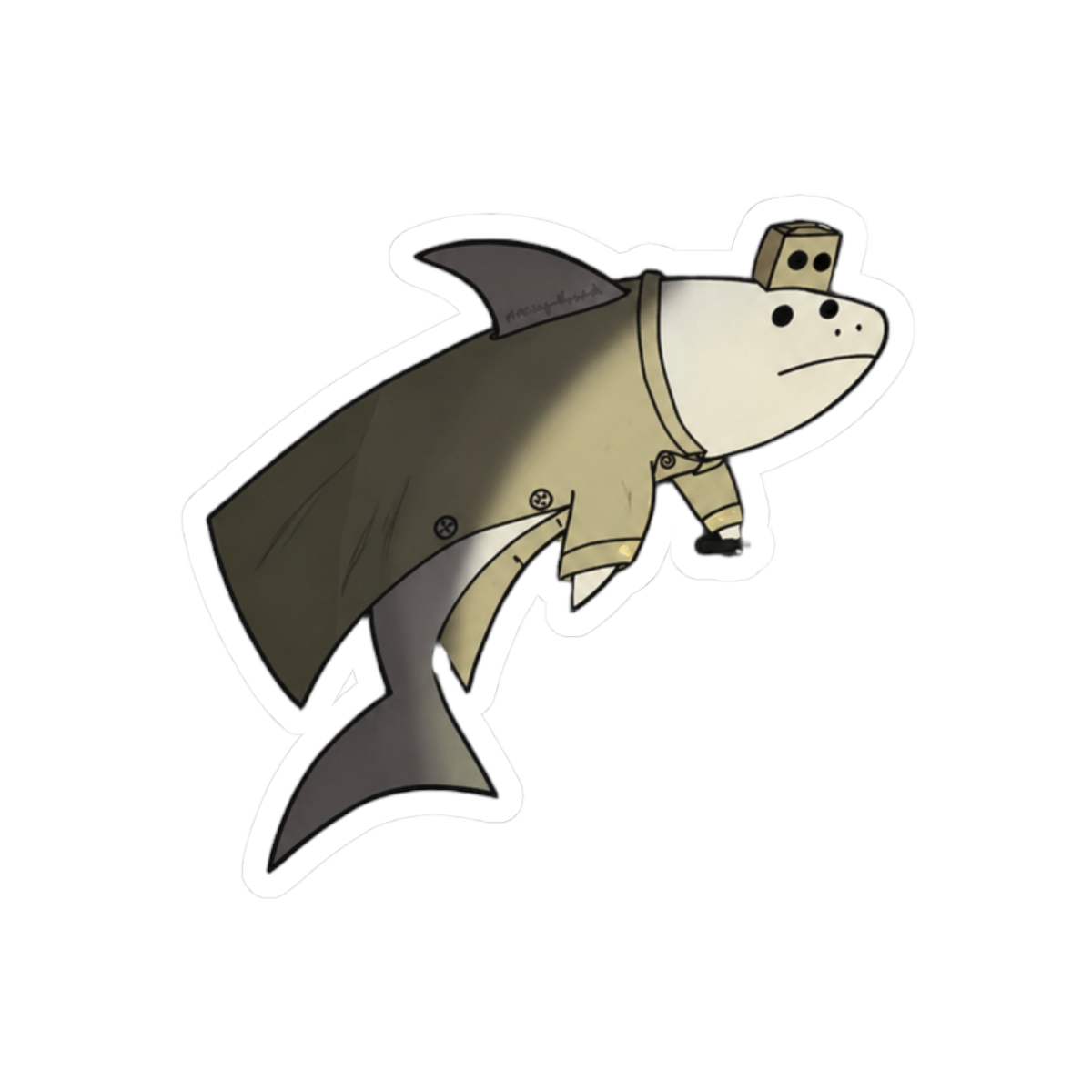 Bold Monochromatic Shark Sticker | Shark Lover Vinyl Decal - alternate angle 3, merchandise