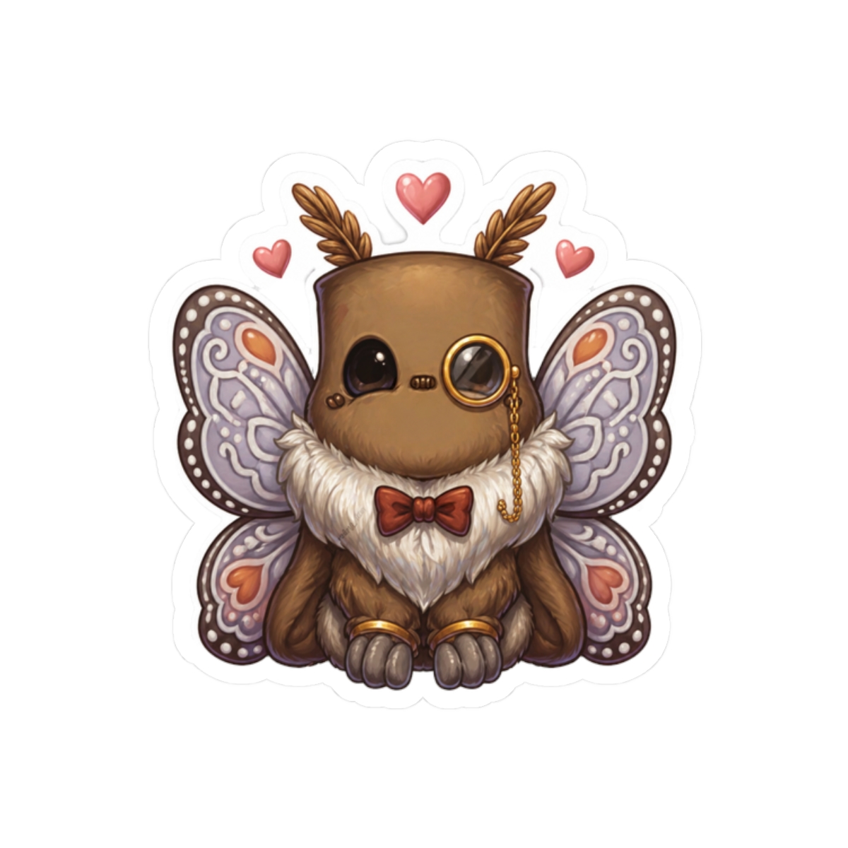 Moth Mono FanArt Sticker | Intricate Mysterious Vinyl Decal - alternate angle 3, merchandise