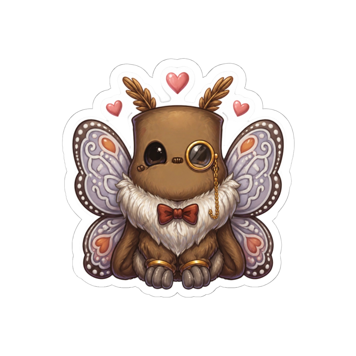 Moth Mono FanArt Sticker | Intricate Mysterious Vinyl Decal - alternate angle 1, merchandise
