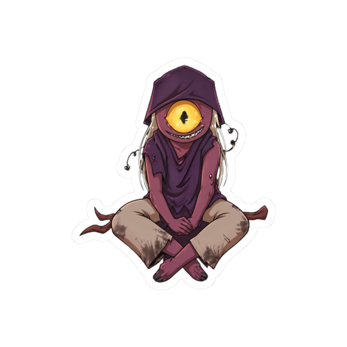 Licho One-Eyed Slavic Folklore Sticker | Spooky-Cute Vinyl Decal - alternate angle 3, merchandise