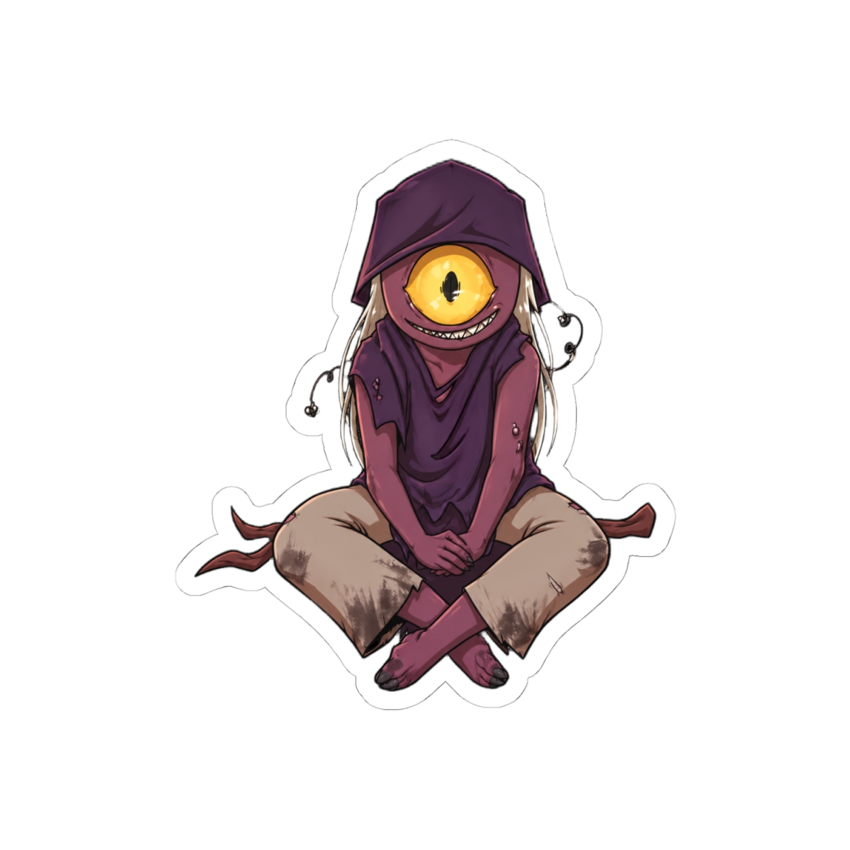 Licho One-Eyed Slavic Folklore Sticker | Spooky-Cute Vinyl Decal - alternate angle 1, merchandise