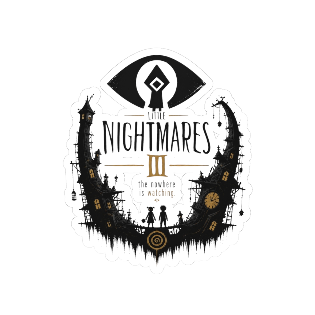 Little Nightmares III "The Nowhere is watching." Sticker - alternate angle 1, merchandise