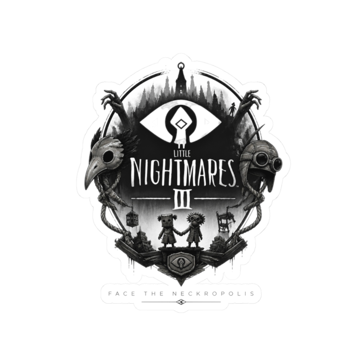 Little Nightmares III "Face the Neckropolis" Sticker - Official Stickers merchandise